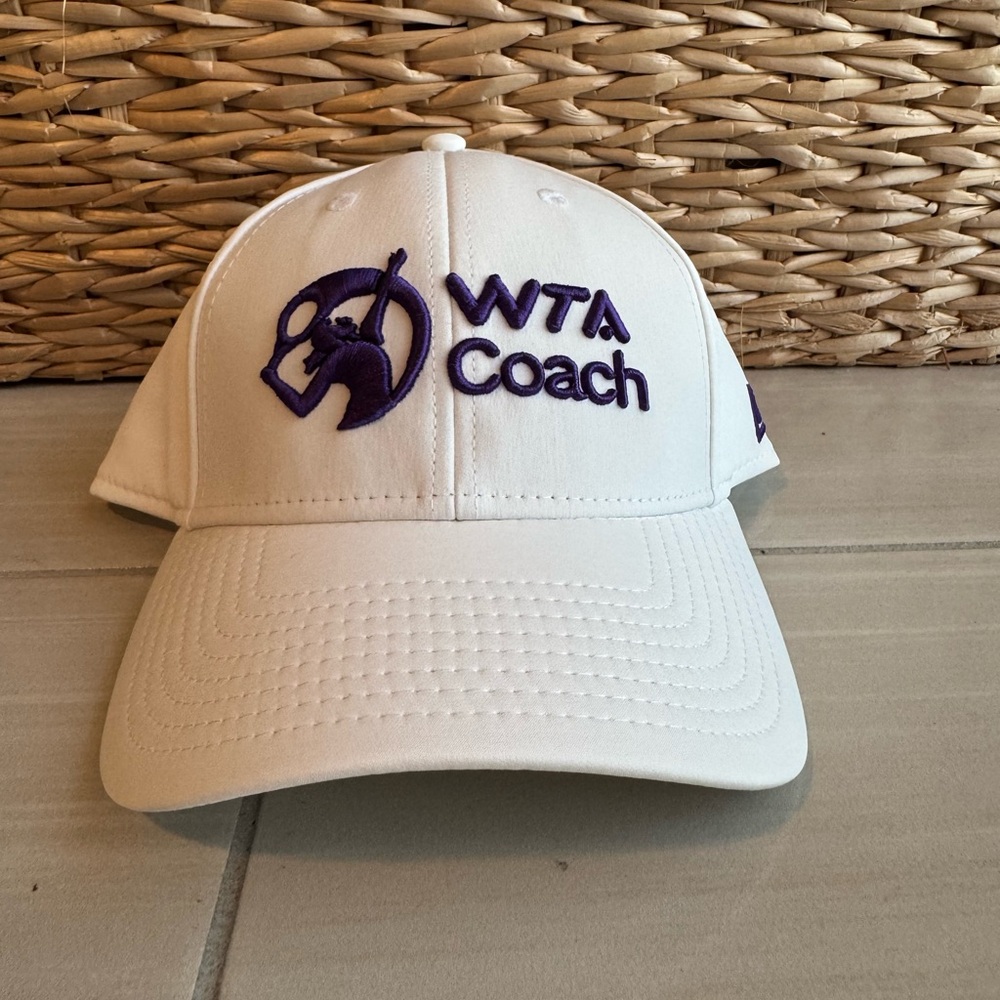 WTA Coach White Cap with Purple Embroidery